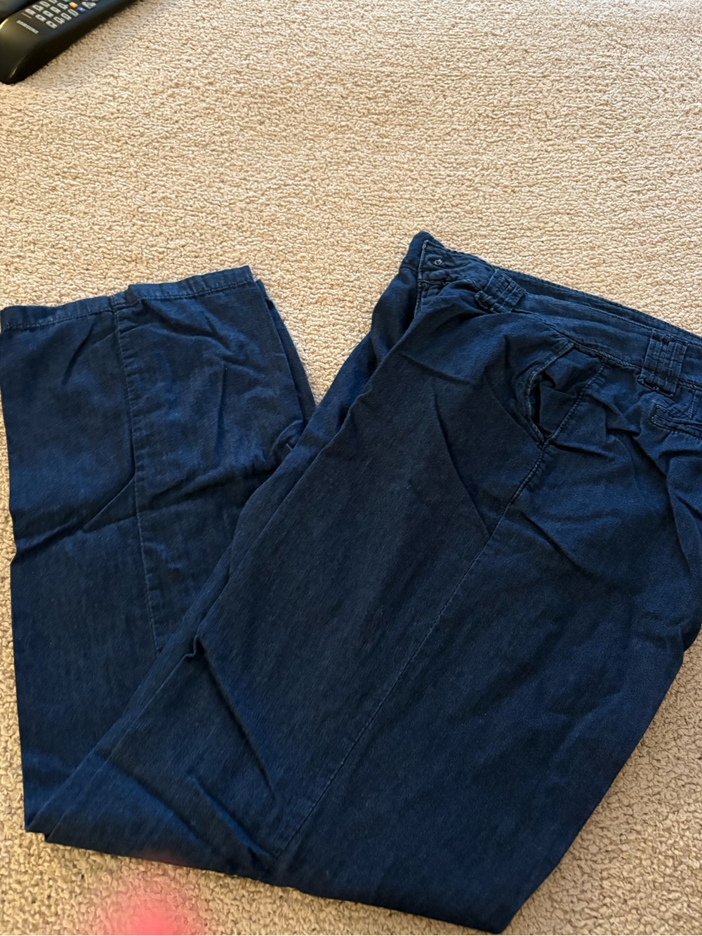 Straight Leg Women's Pants in Dark Navy Blue